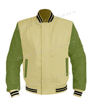 Load image into Gallery viewer, Original American Varsity Green Leather Sleeve Letterman College Baseball Kid Wool Jackets #GRSL-BSTR-BZ