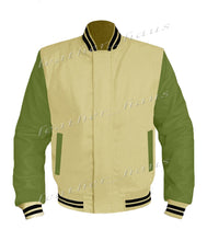 Load image into Gallery viewer, Original American Varsity Green Leather Sleeve Letterman College Baseball Women Wool Jackets #GRSL-BSTR-BZ