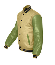 Load image into Gallery viewer, Original American Varsity Green Leather Sleeve Letterman College Baseball Women Wool Jackets #GRSL-BSTR-BB