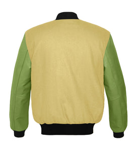Original American Varsity Green Leather Sleeve Letterman College Baseball Men Wool Jackets #GRSL-BSTR-BB-BBAND