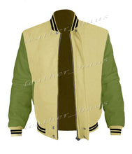 Load image into Gallery viewer, Original American Varsity Green Leather Sleeve Letterman College Baseball Women Wool Jackets #GRSL-BSTR-BZ