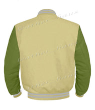 Load image into Gallery viewer, Original American Varsity Green Leather Sleeve Letterman College Baseball Women Wool Jackets #GRSL-GYSTR-BZ