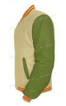 Load image into Gallery viewer, Original American Varsity Green Leather Sleeve Letterman College Baseball Men Wool Jackets #GRSL-ORSTR-BZ