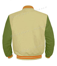 Load image into Gallery viewer, Original American Varsity Green Leather Sleeve Letterman College Baseball Women Wool Jackets #GRSL-ORSTR-BZ