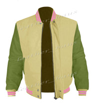 Load image into Gallery viewer, Original American Varsity Green Leather Sleeve Letterman College Baseball Women Wool Jackets #GRSL-PKSTR-BZ