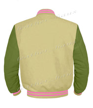 Load image into Gallery viewer, Original American Varsity Green Leather Sleeve Letterman College Baseball Women Wool Jackets #GRSL-PKSTR-BZ