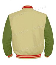 Load image into Gallery viewer, Original American Varsity Green Leather Sleeve Letterman College Baseball Men Wool Jackets #GRSL-RSTR-BZ
