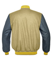 Load image into Gallery viewer, Superb Genuine Grey Leather Sleeve Letterman College Varsity Men Wool Jackets #GYSL-YSTR-GYB