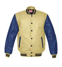 Load image into Gallery viewer, Original American Varsity Navy Leather Sleeve Letterman College Baseball Men Wool Jackets #NVSL-BSTR-BB