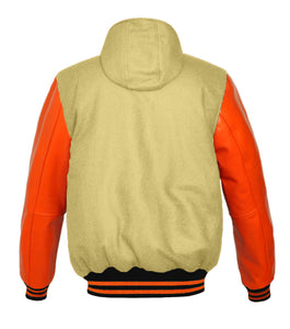 Superb Orange Leather Sleeve Original American Varsity Letterman College Baseball Women Wool Jackets #ORSL-ORSTR-BB-H-BBand