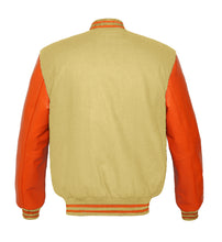 Load image into Gallery viewer, Superb Genuine Orange Leather Sleeve Letterman College Varsity Women Wool Jackets #ORSL-ORSTR-OB