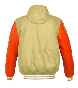 Superb Genuine Orange Leather Sleeve Letterman College Varsity Men Wool Jackets #ORSL-WSTR-OB-H