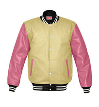 Load image into Gallery viewer, Original American Varsity Real Pink Leather Letterman College Baseball Men Wool Jackets #PKSL-WSTR-WB-BBand