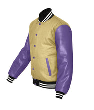 Load image into Gallery viewer, Original American Varsity Real Purple Leather Letterman College Baseball Men Wool Jackets #PRSL-WSTR-PRB-BBand