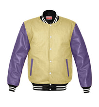Load image into Gallery viewer, Original American Varsity Real Purple Leather Letterman College Baseball Women Wool Jackets #PRSL-WSTR-WB-BBand