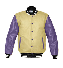 Load image into Gallery viewer, Original American Varsity Real Purple Leather Letterman College Baseball Kid Wool Jackets #PRSL-WSTR-PRB-BBand