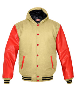 Superb Red Leather Sleeve Original American Varsity Letterman College Baseball Women Wool Jackets #RSL-BSTR-RB-H