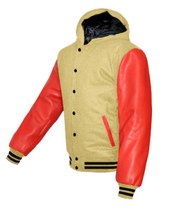 Superb Red Leather Sleeve Original American Varsity Letterman College Baseball Women Wool Jackets #RSL-BSTR-BB-H