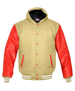 Superb Red Leather Sleeve Original American Varsity Letterman College Baseball Men Wool Jackets #RSL-WSTR-RB-H