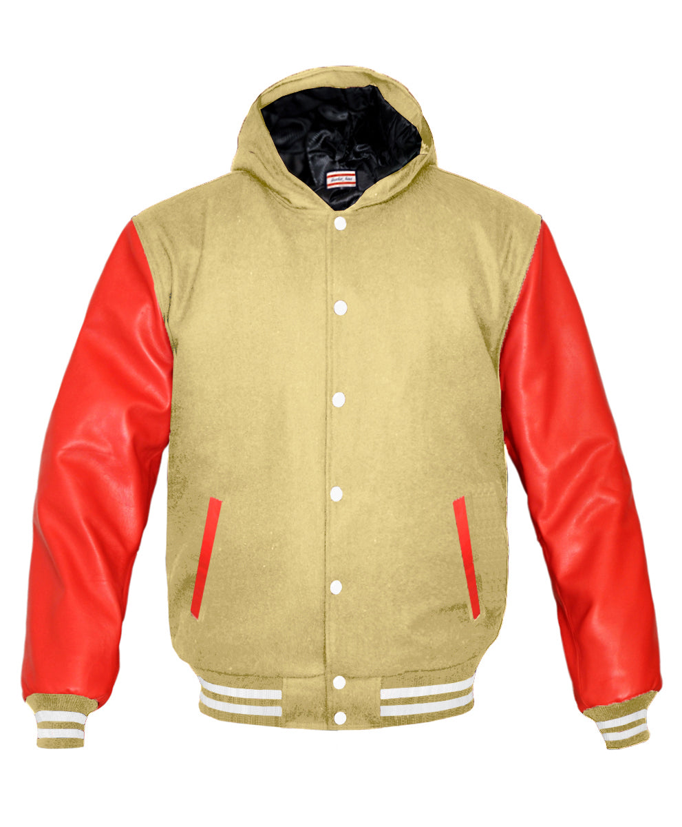 Leather Haus Men Red Leather Sleeve Varsity – ps8-store
