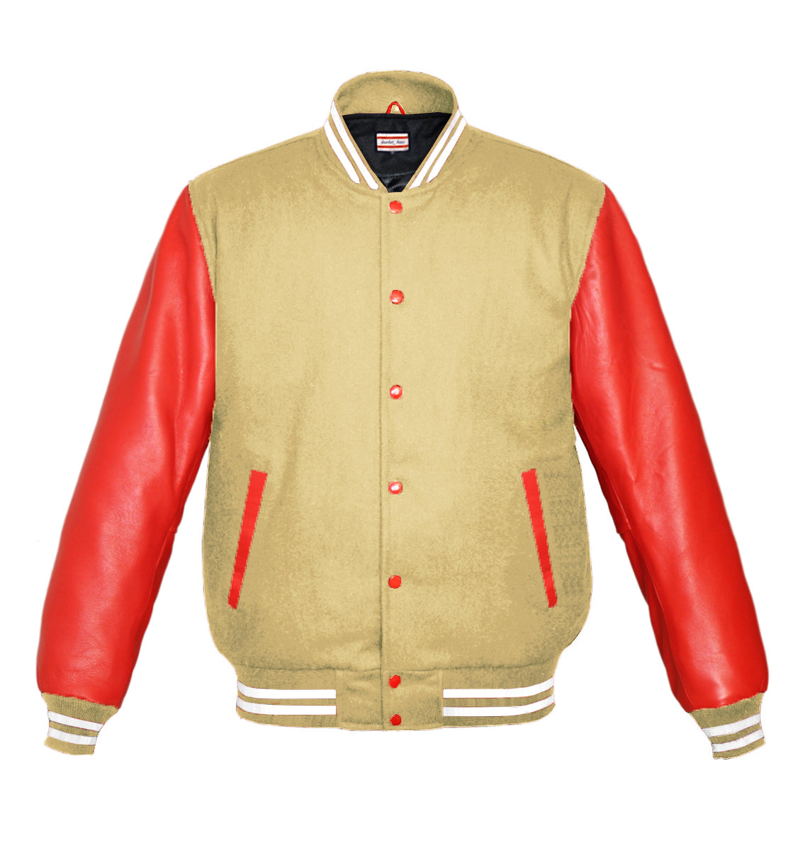 Leather-Haus Kid Red Leather Sleeve Varsity – ps8-store