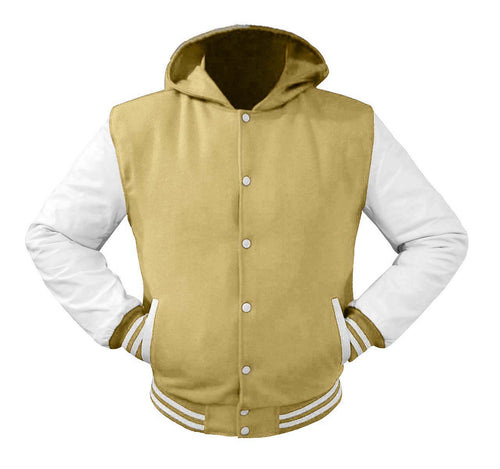 Superb Genuine White Leather Sleeve Letterman College Varsity Men Wool Jackets #WSL-WSTR-WB-H