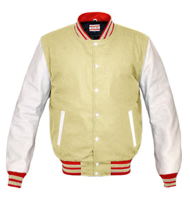 Superb Genuine White Leather Sleeve Letterman College Varsity Kid Wool Jackets #WSL-RWSTR-WB