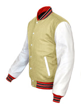Load image into Gallery viewer, Superb Genuine White Leather Sleeve Letterman College Varsity Men Wool Jackets #WSL-RWBSTR-WB