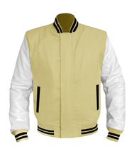 Load image into Gallery viewer, Original American Varsity White Leather Sleeve Letterman College Baseball Men Wool Jackets #WSL-BSTR-BZ