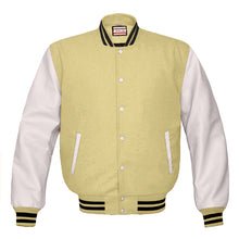 Load image into Gallery viewer, Superb Genuine White Leather Sleeve Letterman College Varsity Men Wool Jackets #WSL-BSTR-WB