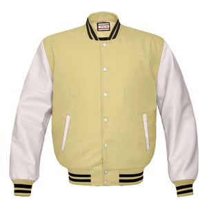 Superb Genuine White Leather Sleeve Letterman College Varsity Kid Wool Jackets #WSL-BSTR-WB