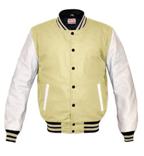 Load image into Gallery viewer, Superb Genuine White Leather Sleeve Letterman College Varsity Kid Wool Jackets #WSL-BWSTR-BB