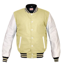 Load image into Gallery viewer, Superb Genuine White Leather Sleeve Letterman College Varsity Men Wool Jackets #WSL-BWSTR-WB