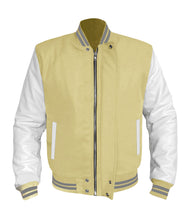 Load image into Gallery viewer, Original American Varsity White Leather Sleeve Letterman College Baseball Women Wool Jackets #WSL-GYSTR-BZ