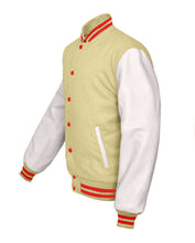 Load image into Gallery viewer, Superb Genuine White Leather Sleeve Letterman College Varsity Men Wool Jackets #WSL-RSTR-RB