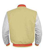 Load image into Gallery viewer, Original American Varsity White Leather Sleeve Letterman College Baseball Women Wool Jackets #WSL-RSTR-BZ