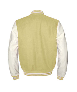 Original American Varsity Real White Leather Letterman College Baseball Men Wool Jackets #WSL-WSTR-ZIP