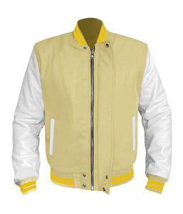 Original American Varsity White Leather Sleeve Letterman College Baseball Men Wool Jackets #WSL-YSTR-BZ