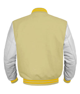 Original American Varsity White Leather Sleeve Letterman College Baseball Men Wool Jackets #WSL-YSTR-BZ