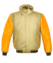 Load image into Gallery viewer, Superb Genuine Yellow Leather Sleeve Letterman College Varsity Kid Wool Jackets #YSL-BSTR-YB-H