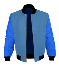 Load image into Gallery viewer, Original American Varsity Blue Leather Sleeve Letterman College Baseball Men Wool Jackets #BLSL-BBand-BZ