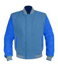 Load image into Gallery viewer, Original American Varsity Blue Leather Sleeve Letterman College Baseball Women Wool Jackets #BLSL-GYSTR-BZ