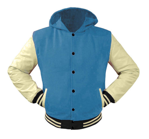 Superb Cream Leather Sleeve Original American Varsity Letterman College Baseball Men Wool Jackets #CRSL-CRSTR-BB-H