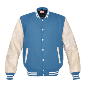 Superb Genuine Cream Leather Sleeve Letterman College Varsity Women Wool Jackets #CRSL-WSTR-WB