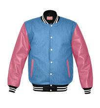 Load image into Gallery viewer, Original American Varsity Real Pink Leather Letterman College Baseball Men Wool Jackets #PKSL-WSTR-WB-BBand