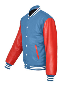 Original American Varsity Real Red Leather Letterman College Baseball Kid Wool Jackets #RSL-WSTR-WB