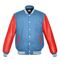 Load image into Gallery viewer, Original American Varsity Real Red Leather Letterman College Baseball Kid Wool Jackets #RSL-WSTR-WB