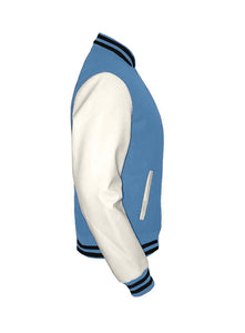 Original American Varsity Real White Leather Letterman College Baseball Kid Wool Jackets #WSL-BSTR-ZIP