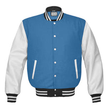 Load image into Gallery viewer, Superb Genuine White Leather Sleeve Letterman College Varsity Women Wool Jackets #WSL-WSTR-BBAND