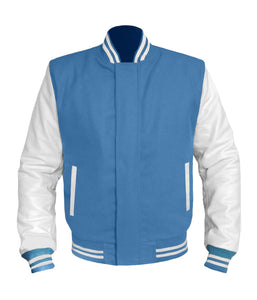 Original American Varsity White Leather Sleeve Letterman College Baseball Men Wool Jackets #WSL-WSTR-BZ